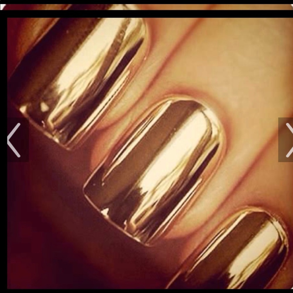 Gold Metallic False Nails